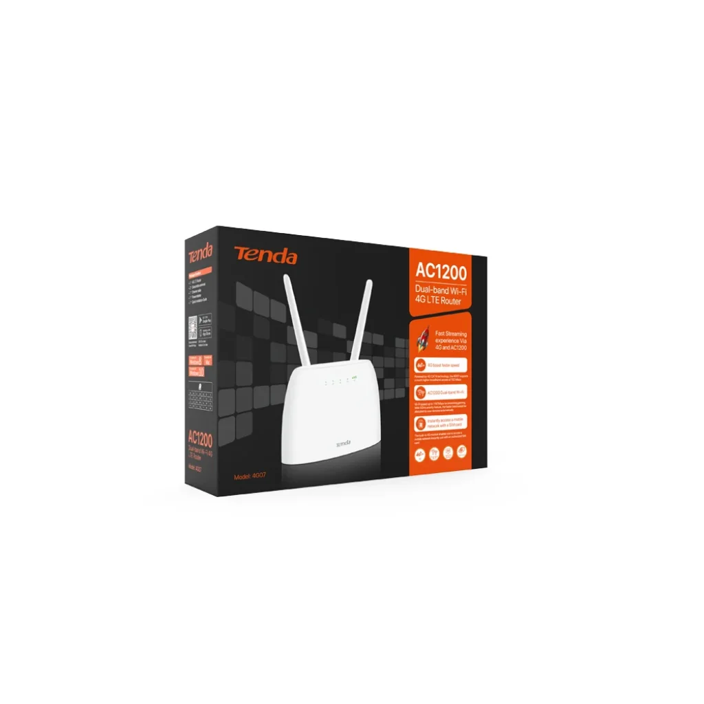 Бездротовий 3G/4G маршрутизатор Tenda 4G06 (AC1200, 1xWAN/LAN, 1xLAN, 1x2FF SIM Card Slot, 2 зовнішні антени), 4G07 UA