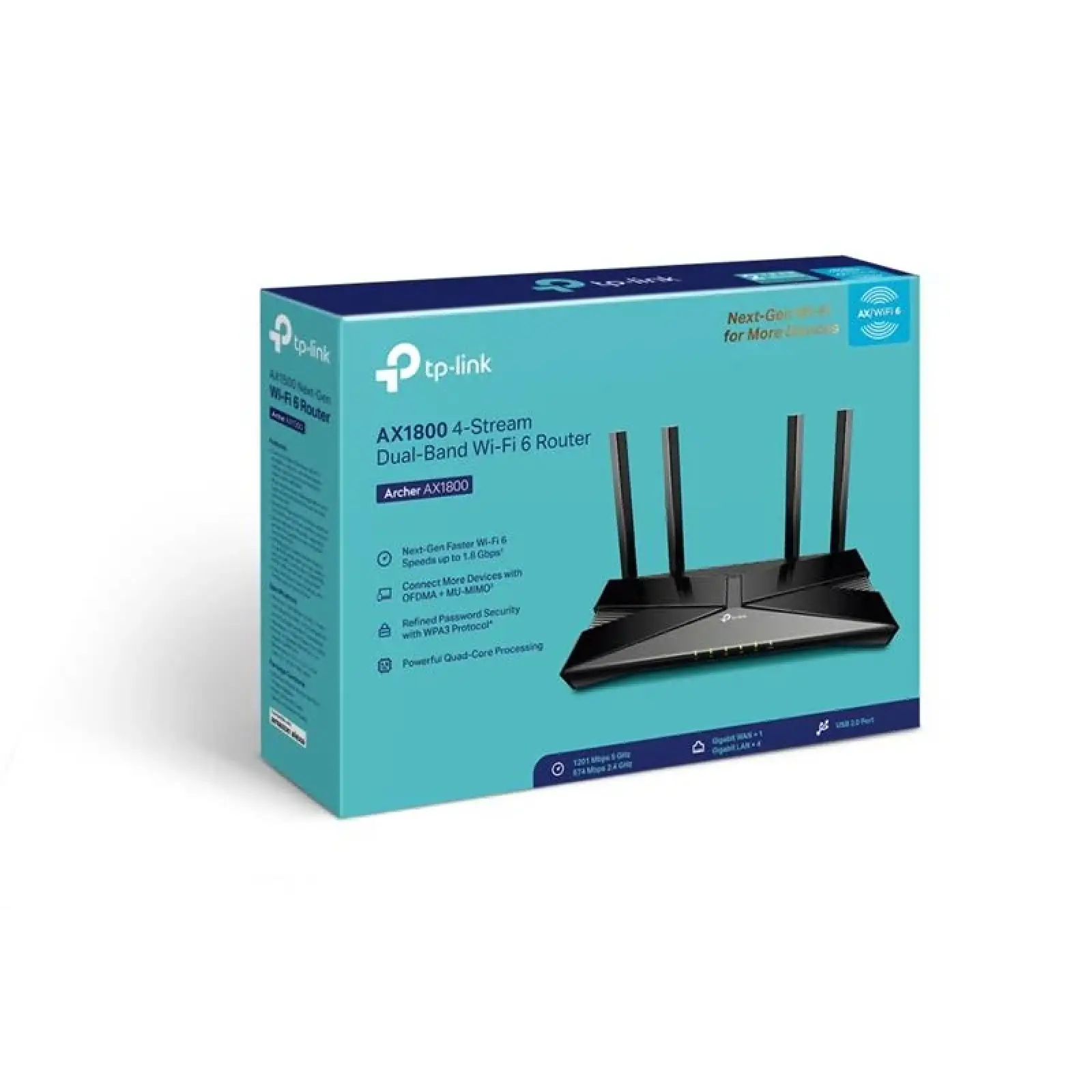 Бездротовий маршрутизатор TP-Link Archer AX1800 (AX1800 Wi-Fi6, 1xGE WAN, 4xGE LAN, OneMesh) UA