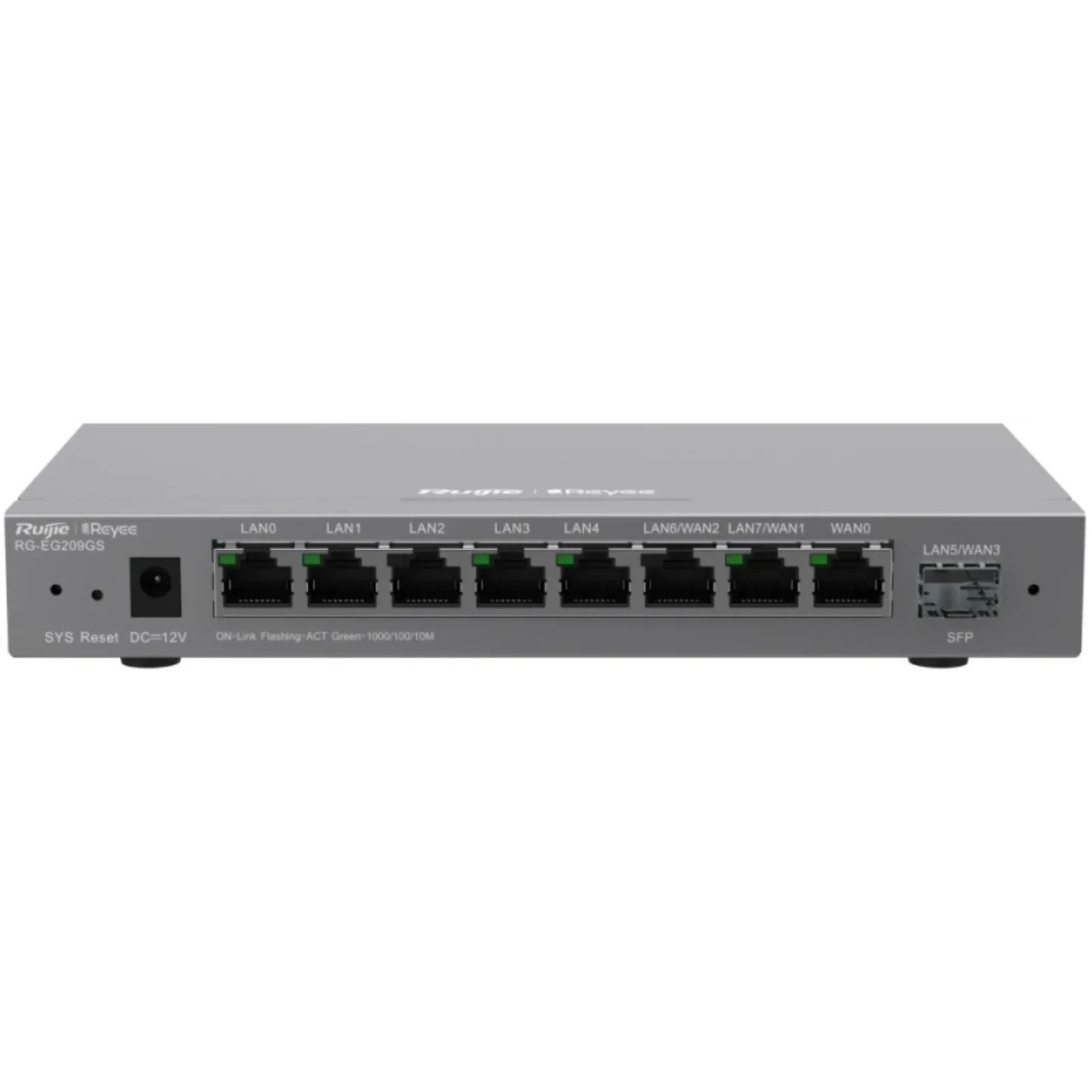 Маршрутизатор Ruijie Reyee RG-EG209GS (1xGE WAN, 1xSFP WAN/LAN, 2xGE WAN/LAN, 5xGE LAN, controller APs, Ipsec VPN, Cloud Managed) UA