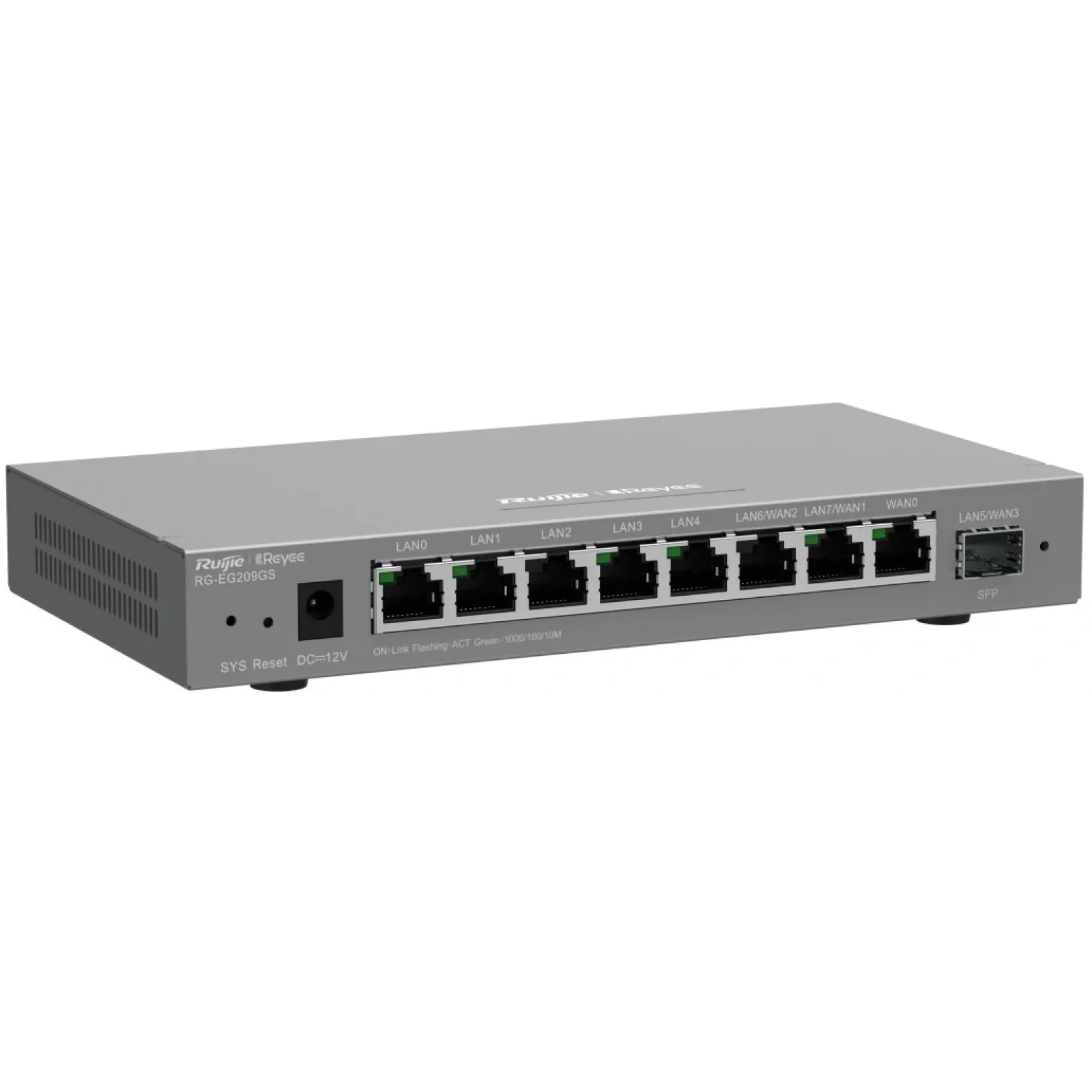 Маршрутизатор Ruijie Reyee RG-EG209GS (1xGE WAN, 1xSFP WAN/LAN, 2xGE WAN/LAN, 5xGE LAN, controller APs, Ipsec VPN, Cloud Managed) UA