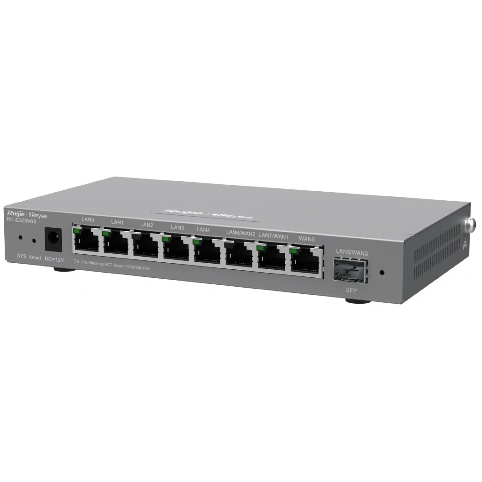 Маршрутизатор Ruijie Reyee RG-EG209GS (1xGE WAN, 1xSFP WAN/LAN, 2xGE WAN/LAN, 5xGE LAN, controller APs, Ipsec VPN, Cloud Managed) UA