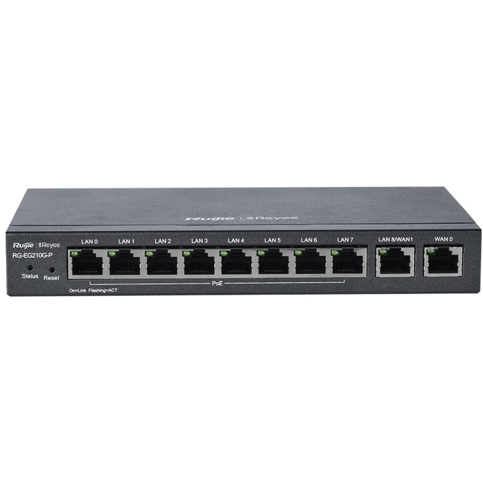 Маршрутизатор Ruijie Reyee RG-EG210G-P (1xGE WAN, 3xGE WAN/PoE+ LAN, 6xGE PoE+ LAN, max PoE 70W, VPN, Ruijie cloud) UA