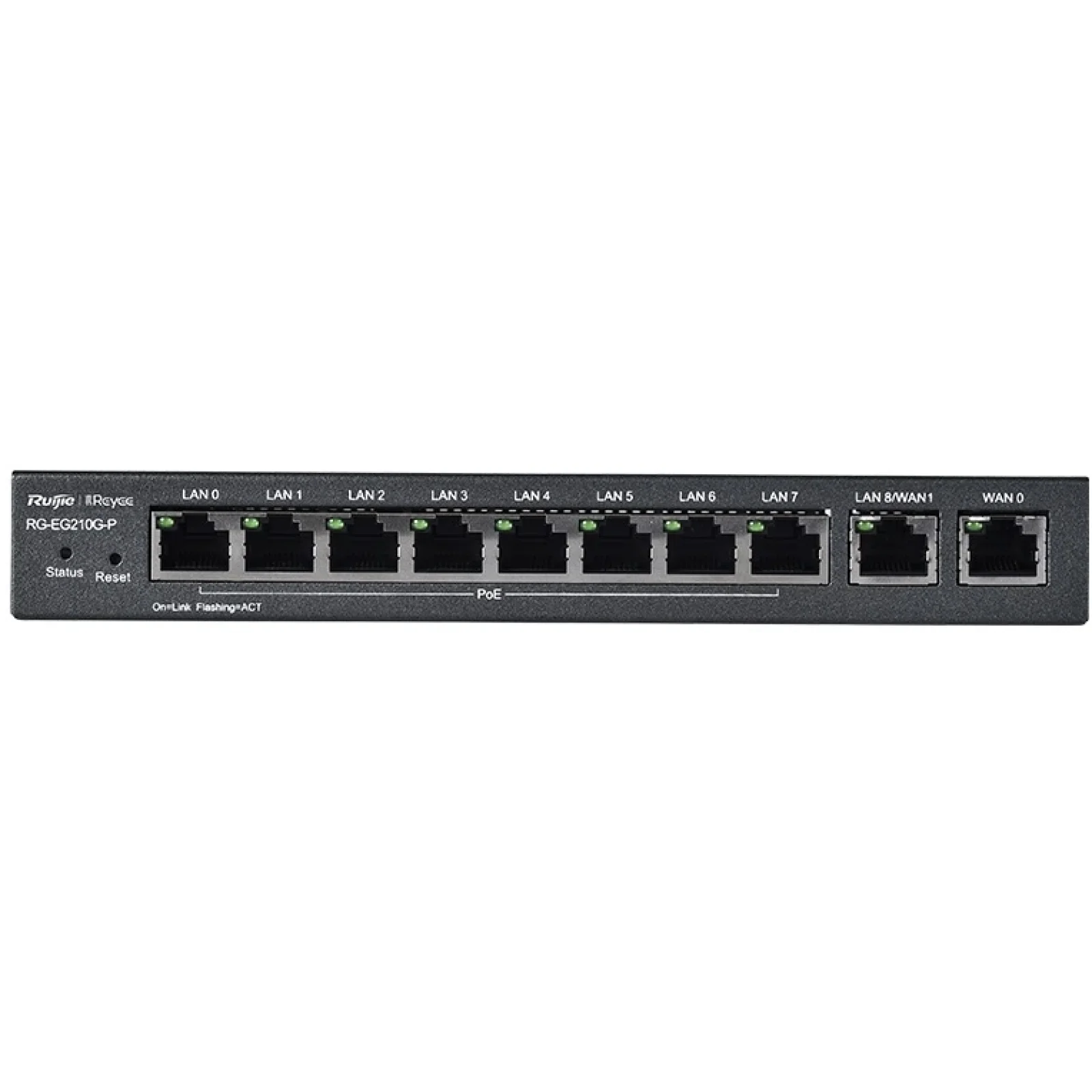 Маршрутизатор Ruijie Reyee RG-EG210G-P (1xGE WAN, 3xGE WAN/PoE+ LAN, 6xGE PoE+ LAN, max PoE 70W, VPN, Ruijie cloud) UA