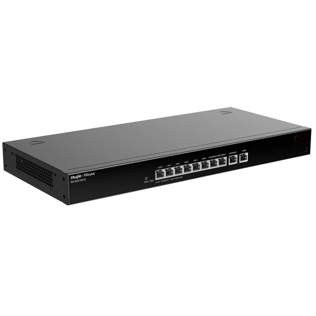 Маршрутизатор Ruijie Reyee RG-EG210G-E (1xGE WAN, 1xGE WAN/LAN, 8xGE LAN, controller APs, Ipsec VPN, Cloud Managed, металл) UA