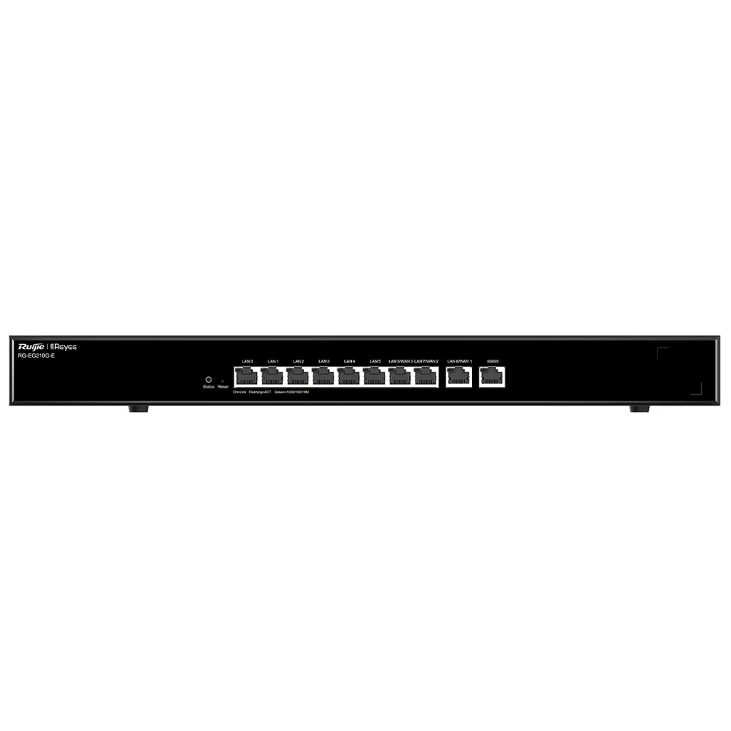 Маршрутизатор Ruijie Reyee RG-EG210G-E (1xGE WAN, 1xGE WAN/LAN, 8xGE LAN, controller APs, Ipsec VPN, Cloud Managed, металл) UA