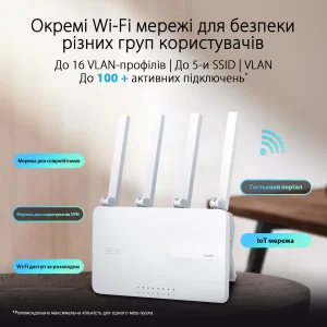 Бездротовий маршрутизатор Asus ExpertWiFi EBR63 (90IG0870-MO3C00) (AX3000, 1xGE WAN, 4xGE LAN, 1xUSB 3.2 Gen 1, 1xUSB2.0, 4 зовнішні антени) UA