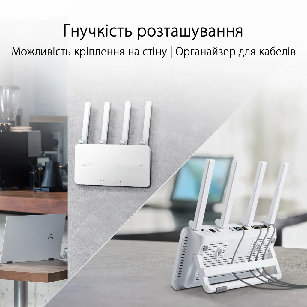 Бездротовий маршрутизатор Asus ExpertWiFi EBR63 (90IG0870-MO3C00) (AX3000, 1xGE WAN, 4xGE LAN, 1xUSB 3.2 Gen 1, 1xUSB2.0, 4 зовнішні антени) UA