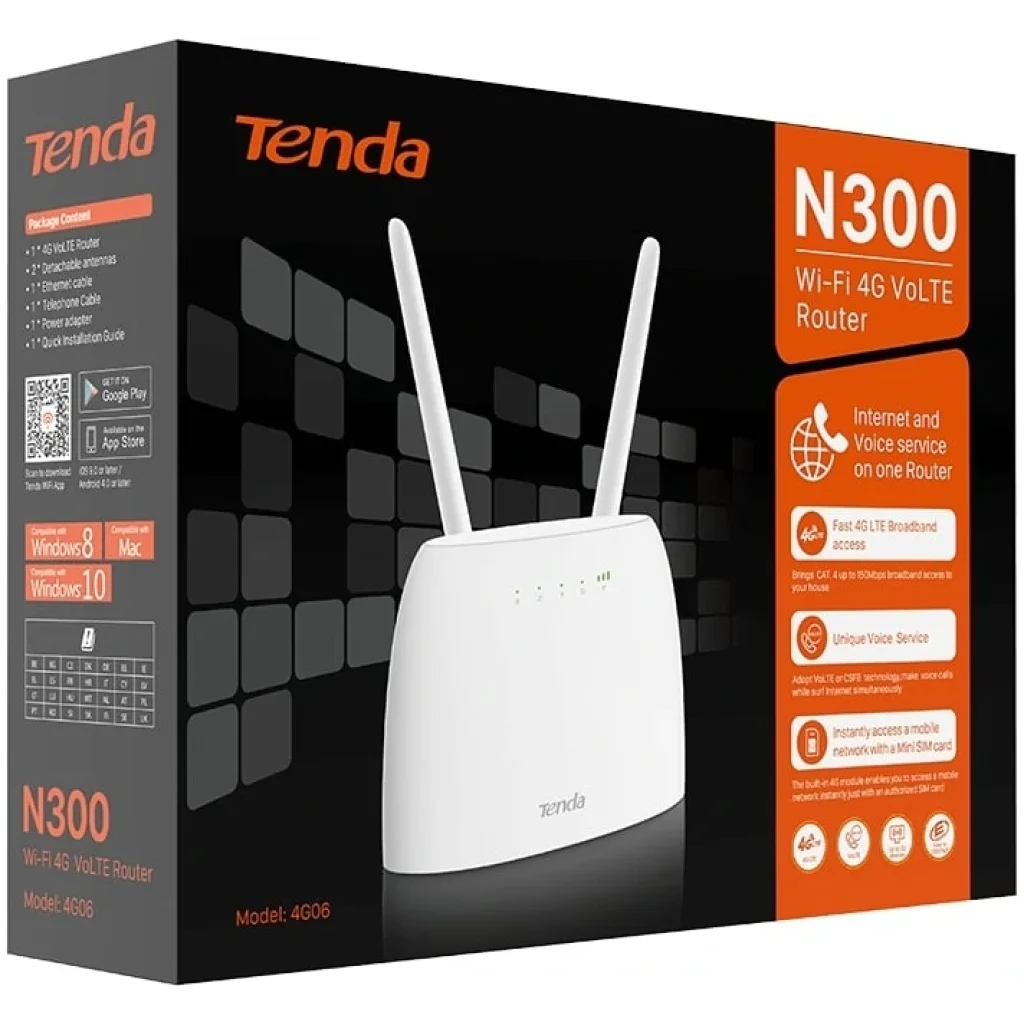 Беспроводной маршрутизатор Tenda 4G06 (N300 1xLAN, 1xLAN/WAN, 2 антенны) UA
