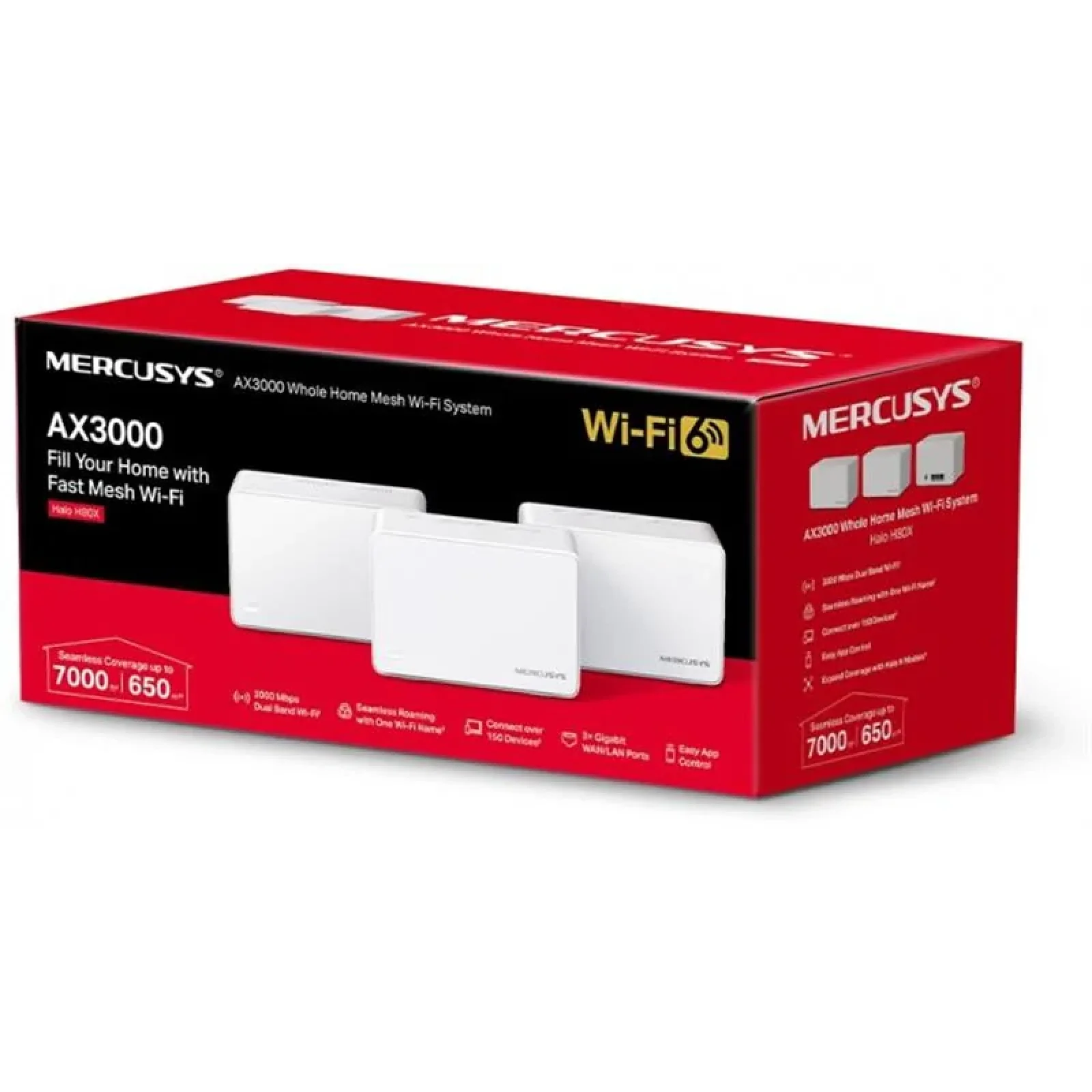 WiFi Mesh система Mercusys Halo H80X 3-pack, HALO-H80X-3-PACK UA