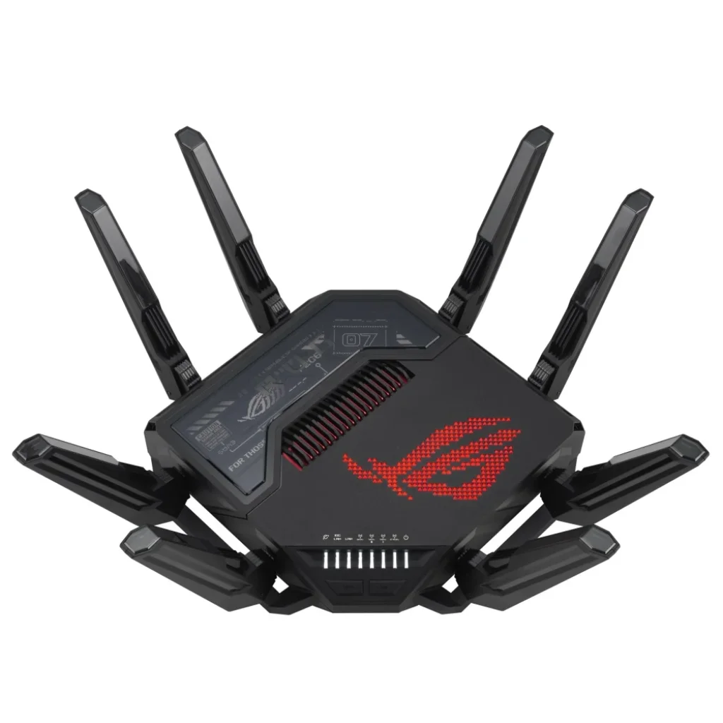 Бездротовий маршрутизатор Asus ROG Rapture GT-BE98 (Wi-Fi 7, 1x10GE WAN/LAN, 1x2.5 GE WAN/LAN, 1x10GE LAN, 3x2,5GE LAN, 1xGE LAN, 1xUSB3.2, 1XUSB2.0), 90IG08F0-MO9A0V UA