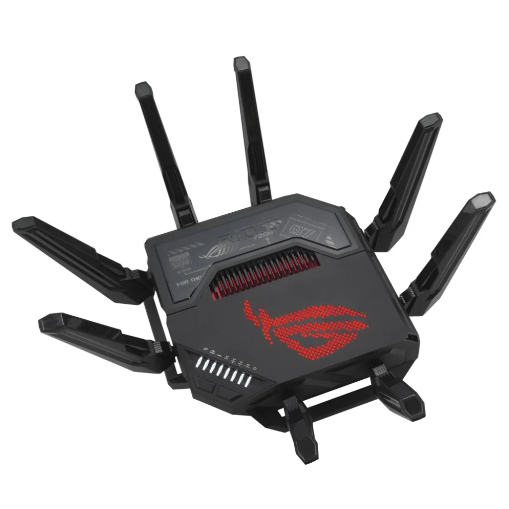 Бездротовий маршрутизатор Asus ROG Rapture GT-BE98 (Wi-Fi 7, 1x10GE WAN/LAN, 1x2.5 GE WAN/LAN, 1x10GE LAN, 3x2,5GE LAN, 1xGE LAN, 1xUSB3.2, 1XUSB2.0), 90IG08F0-MO9A0V UA