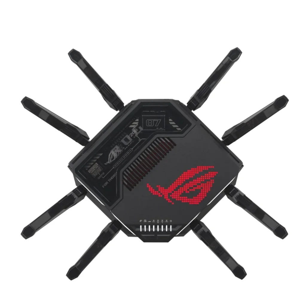 Бездротовий маршрутизатор Asus ROG Rapture GT-BE98 (Wi-Fi 7, 1x10GE WAN/LAN, 1x2.5 GE WAN/LAN, 1x10GE LAN, 3x2,5GE LAN, 1xGE LAN, 1xUSB3.2, 1XUSB2.0), 90IG08F0-MO9A0V UA