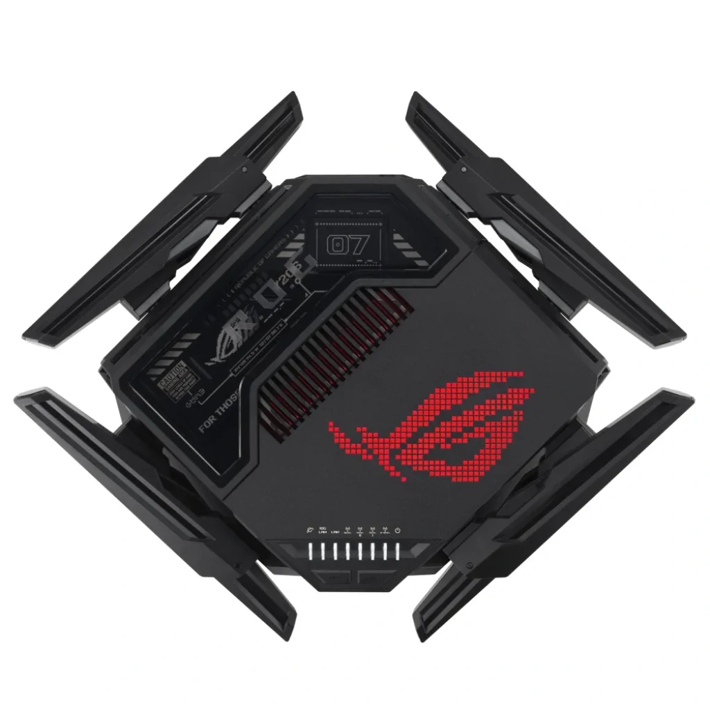 Бездротовий маршрутизатор Asus ROG Rapture GT-BE98 (Wi-Fi 7, 1x10GE WAN/LAN, 1x2.5 GE WAN/LAN, 1x10GE LAN, 3x2,5GE LAN, 1xGE LAN, 1xUSB3.2, 1XUSB2.0), 90IG08F0-MO9A0V UA