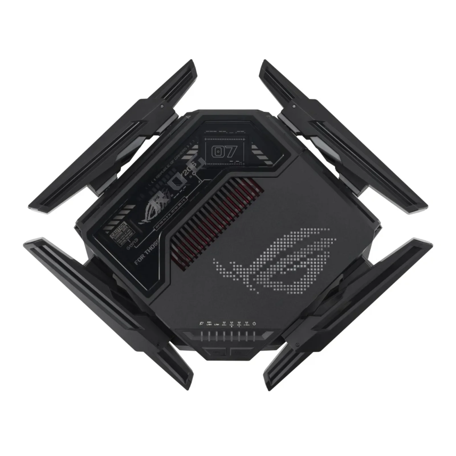 Бездротовий маршрутизатор Asus ROG Rapture GT-BE98 (Wi-Fi 7, 1x10GE WAN/LAN, 1x2.5 GE WAN/LAN, 1x10GE LAN, 3x2,5GE LAN, 1xGE LAN, 1xUSB3.2, 1XUSB2.0), 90IG08F0-MO9A0V UA