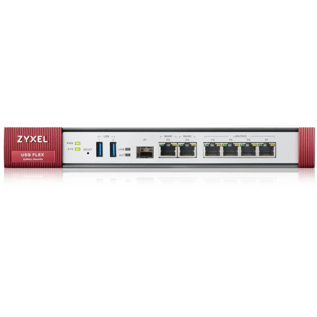 Міжмережевий екран ZYXEL ZyWALL USG FLEX 200 (USGFLEX200-EU0101F) (2xGE WAN, 4xGE LAN/DMZ, 2xUSB3.0, 1xSFP, AP Controller (8/40)) UA