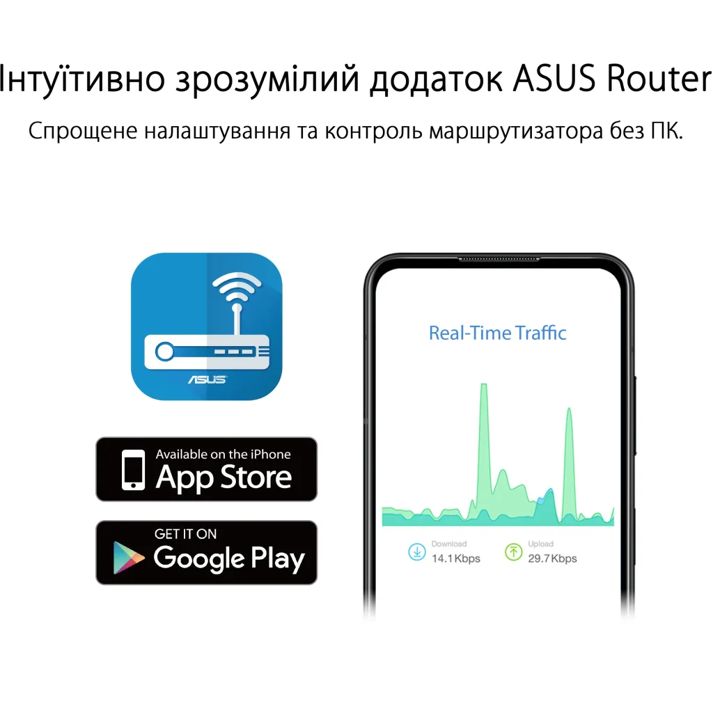 Бездротовий маршрутизатор Asus RT-AX52 (90IG08T0-MO3H00) UA