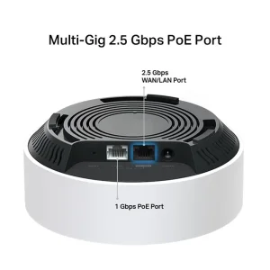 WiFi Mesh система TP-Link Deco X50 PoE (1-pack) (AX3000, 1xGE WAN/LAN,1x2.5GE WAN/LAN, MU-MIMO, OFDMA, 4 антени), DECO-X50-POE-1-PACK UA