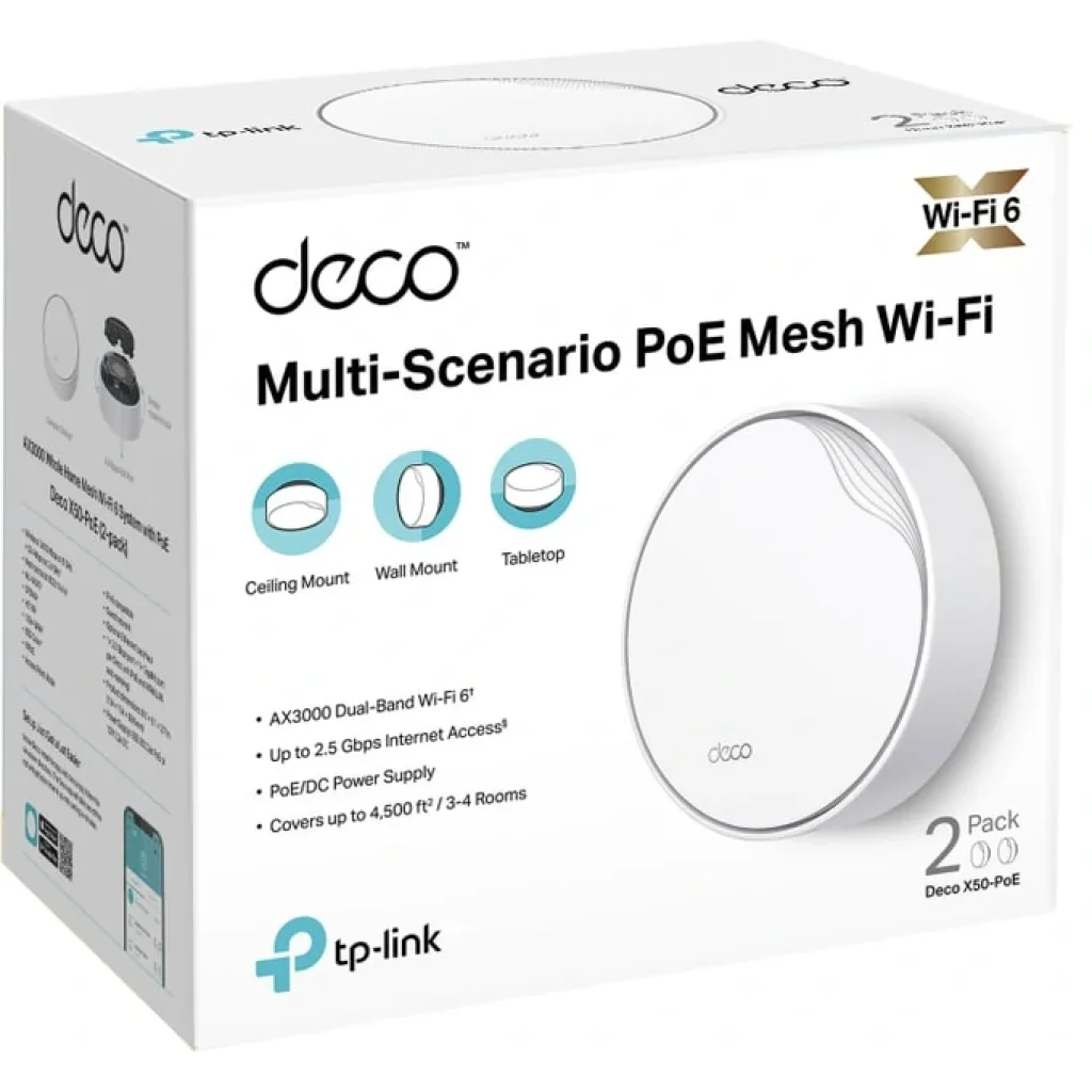 WiFi Mesh система TP-Link Deco X50-PoE (2-pack) UA