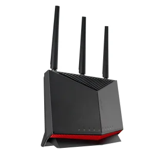 Бездротовий маршрутизатор Asus RT-BE86U (90IG08W0-MO9A0V) (WiFi7, BE6800, 2.4G-3x3, 5G-4x4, 1x10GE WAN, 1x2.5GE WAN, 3x2.5GE LAN, 1xUSB3.2, 1xUSB 2.0, AiMesh) UA
