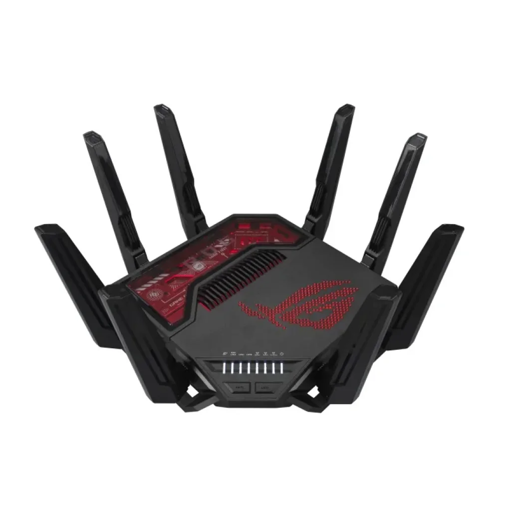 Бездротовий маршрутизатор Asus ROG Rapture GT-BE19000 (90IG0850-MO9A0V) (WiFi7, BE19000, 2.4G-4x4, 5G-4x4, 6G-4x4 1x10GE WAN, 1x2.5GE WAN, 1x10GE LAN, 3x2.5GE LAN, 1xGE LAN, 1xUSB3.2, 1xUSB 2.0, AiMesh) UA