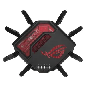 Бездротовий маршрутизатор Asus ROG Rapture GT-BE19000 (90IG0850-MO9A0V) (WiFi7, BE19000, 2.4G-4x4, 5G-4x4, 6G-4x4 1x10GE WAN, 1x2.5GE WAN, 1x10GE LAN, 3x2.5GE LAN, 1xGE LAN, 1xUSB3.2, 1xUSB 2.0, AiMesh) UA