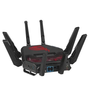 Бездротовий маршрутизатор Asus ROG Rapture GT-BE19000 (90IG0850-MO9A0V) (WiFi7, BE19000, 2.4G-4x4, 5G-4x4, 6G-4x4 1x10GE WAN, 1x2.5GE WAN, 1x10GE LAN, 3x2.5GE LAN, 1xGE LAN, 1xUSB3.2, 1xUSB 2.0, AiMesh) UA