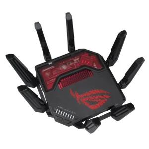 Бездротовий маршрутизатор Asus ROG Rapture GT-BE19000 (90IG0850-MO9A0V) (WiFi7, BE19000, 2.4G-4x4, 5G-4x4, 6G-4x4 1x10GE WAN, 1x2.5GE WAN, 1x10GE LAN, 3x2.5GE LAN, 1xGE LAN, 1xUSB3.2, 1xUSB 2.0, AiMesh) UA
