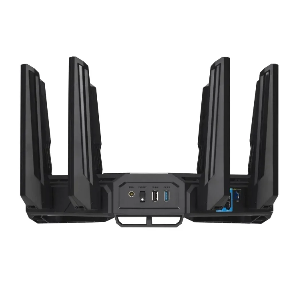 Бездротовий маршрутизатор Asus ROG Rapture GT-BE19000 (90IG0850-MO9A0V) (WiFi7, BE19000, 2.4G-4x4, 5G-4x4, 6G-4x4 1x10GE WAN, 1x2.5GE WAN, 1x10GE LAN, 3x2.5GE LAN, 1xGE LAN, 1xUSB3.2, 1xUSB 2.0, AiMesh) UA