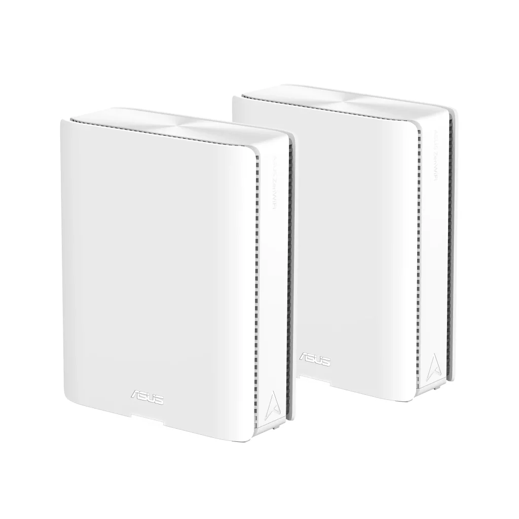 Wi-Fi Mesh система Asus ZenWiFi BQ16 2pk White (90IG08K0-MO3N2V) (WiFi7, BE25000, Quad-band, Broadcom, 1x10GE WAN/LAN, 1x10GE LAN, 1xGE WAN/LAN, 2xGE LAN, 1xUSB 3.0, AiMesh, антенны: 12), BQ16(W-2-PK) UA