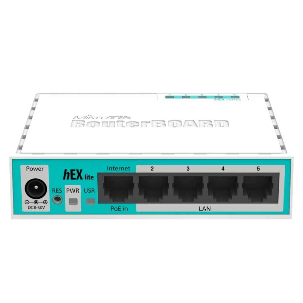 Маршрутизатор MikroTik RouterBOARD RB750r2 hEX lite (850MHz/64Mb, 5х100Мбит, PoE in) UA