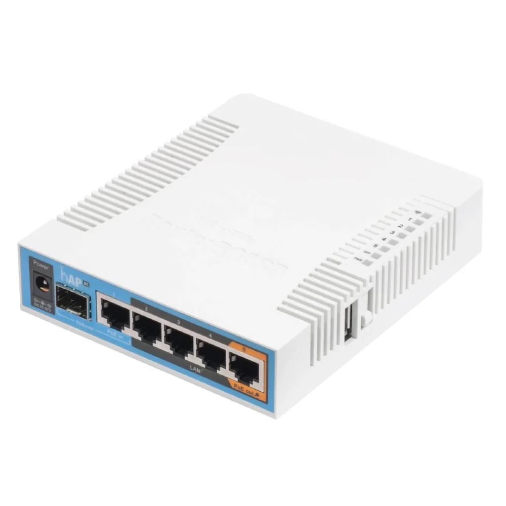 Бездротовий маршрутизатор Mikrotik hAP AC RB962UiGS-5HacT2HnT (AC, 720MHz/128Mb, 5x10/100/1000 Ethernet ports, 1xSFP, 2,5 dBi) UA