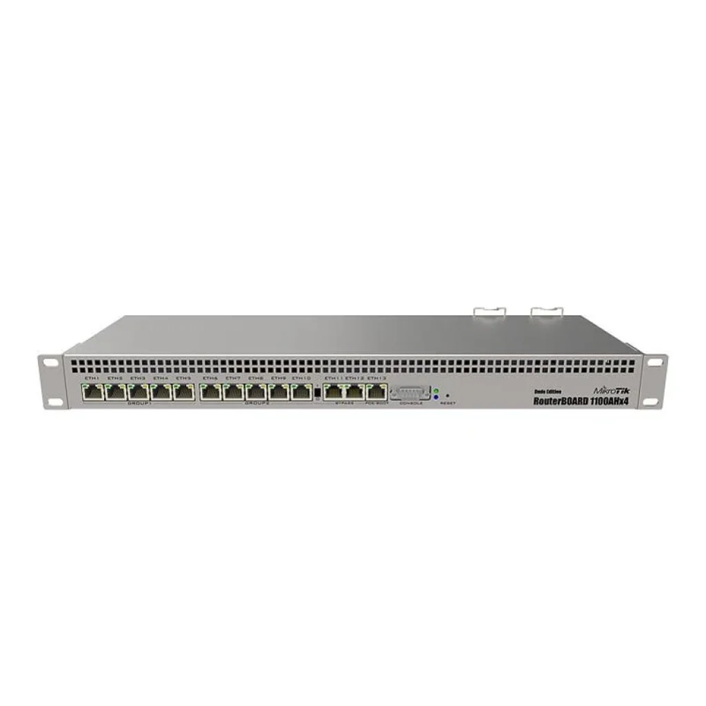 Маршрутизатор MikroTik RB1100AHx4 Dude Edition (4x1,4GHz/1Gb, ARM 32Bit, 13xGE, PoE In, 60Gb SSD), RB1100Dx4 UA