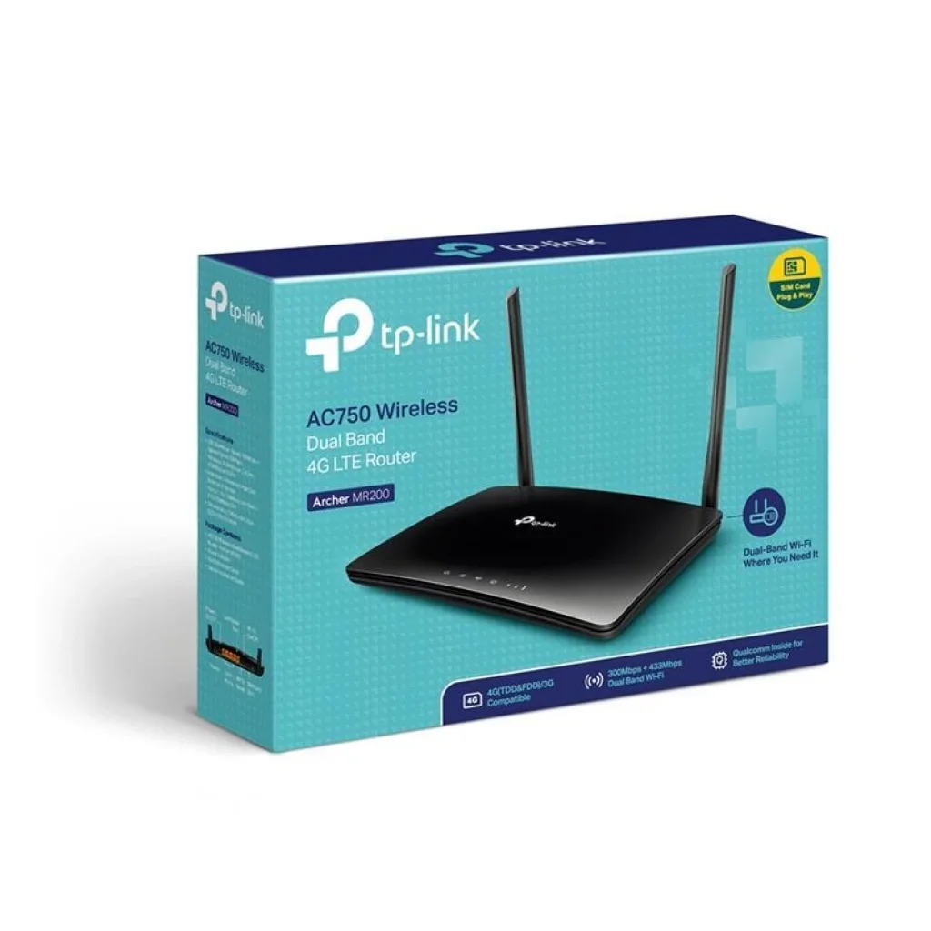 Беспроводной маршрутизатор TP-LINK Archer MR200 (AC750, 1xFE Wan, 4xFE LAN, 1xSimCardSlot, 2 антенны LTE, 3 антенны) UA