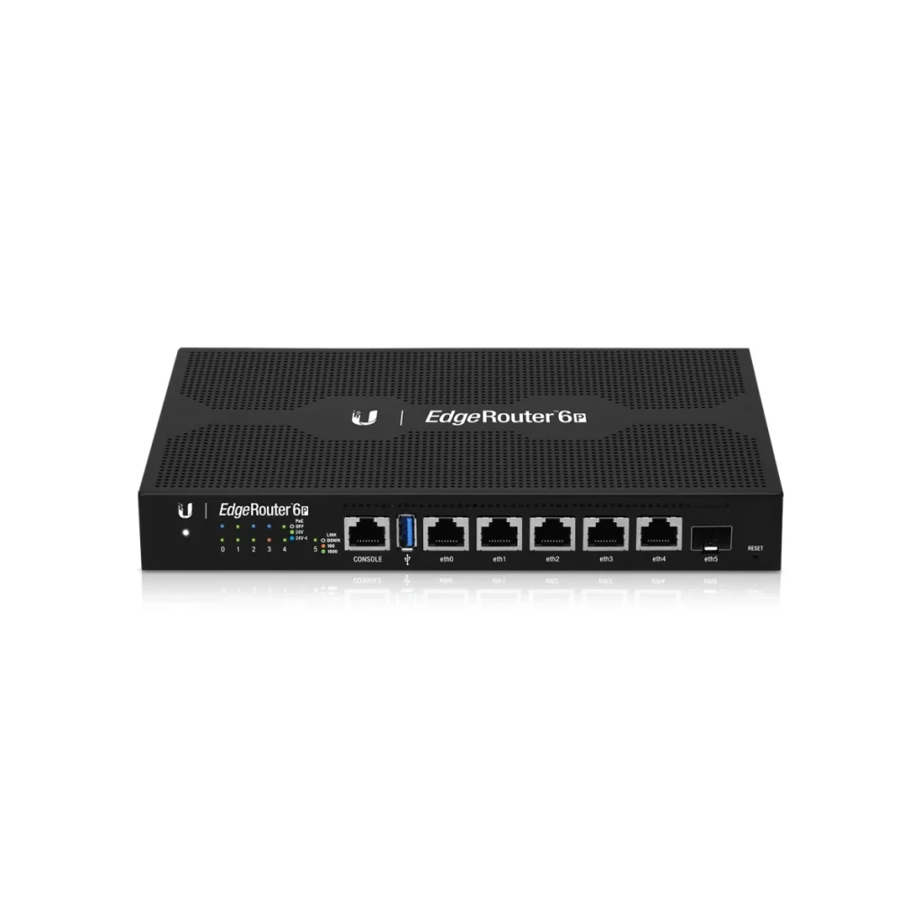 Маршрутизатор Ubiquiti EdgeRouter ER-6P (Quad-Core 1 GHz/1GB, 5x1GE, 1xSFP, passive poe) UA