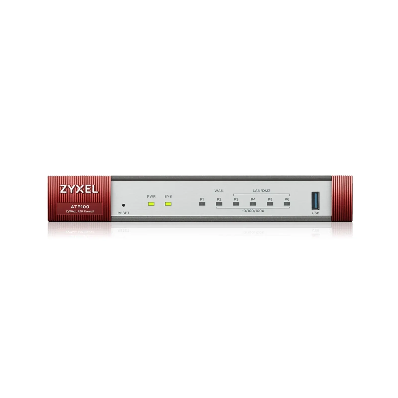 Міжмережевий екран ZYXEL ZyWALL ATP100 (ATP100-EU0102F)(1xGE WAN, 4xGE LAN/DMZ, 1xSFP, 1хUSB3.0, AP Controller (8/24), Sandbox та Botnet Filter, з підпискою Gold на 1 рік (повний UTM-функціонал, SecuReporter та управління 24 AP)) UA