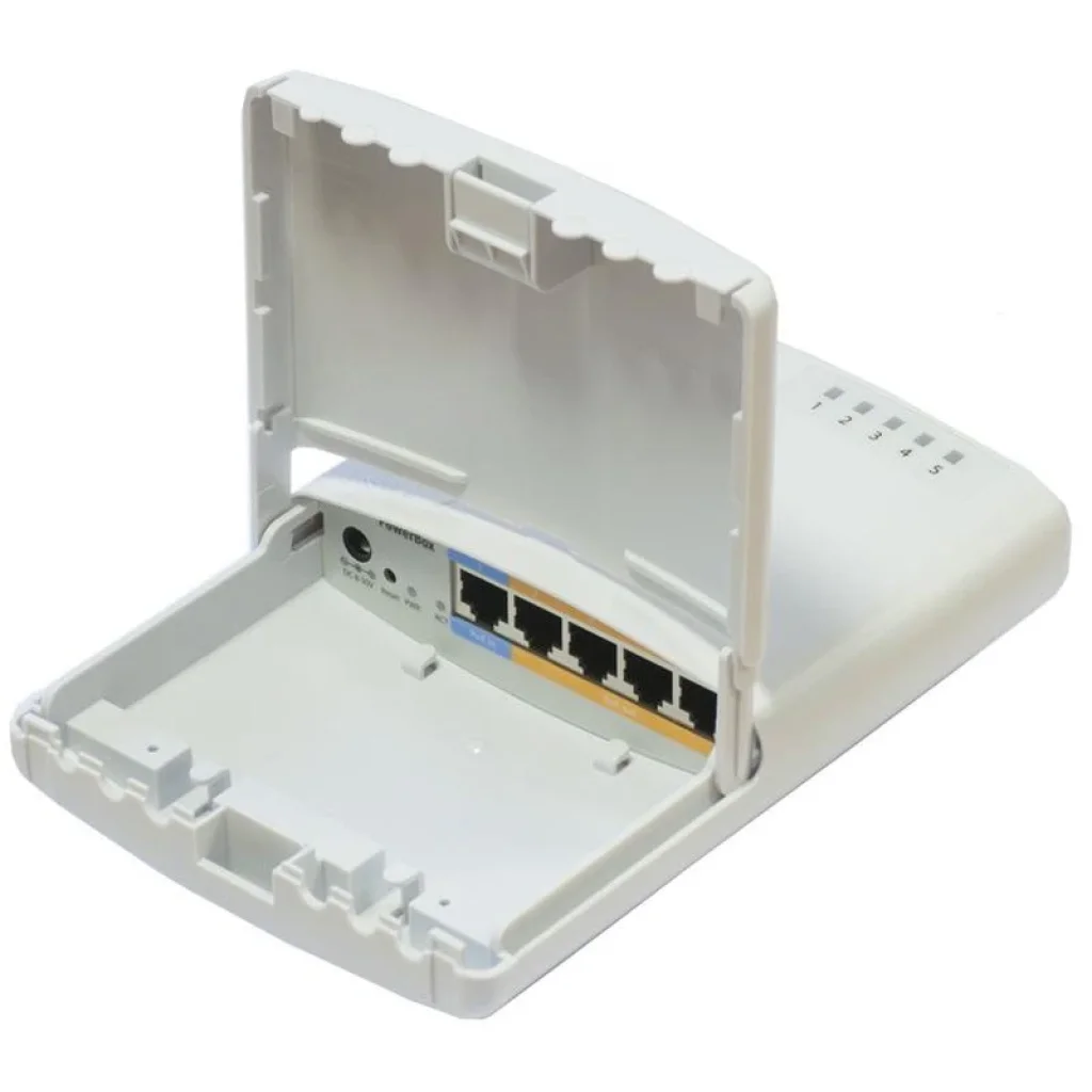 Маршрутизатор MikroTik PowerBox (RB750P-PBr2) (650MHz/64Mb, 5х100Мбит, PoE out, outdoor) UA
