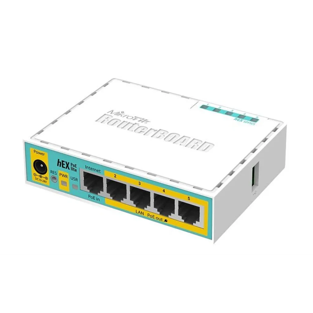 Маршрутизатор MikroTik RouterBOARD RB750UPr2 hEX PoE lite (650MHz/64Mb, 1xUSB, 5х100Мбит, PoE in, PoE out) UA