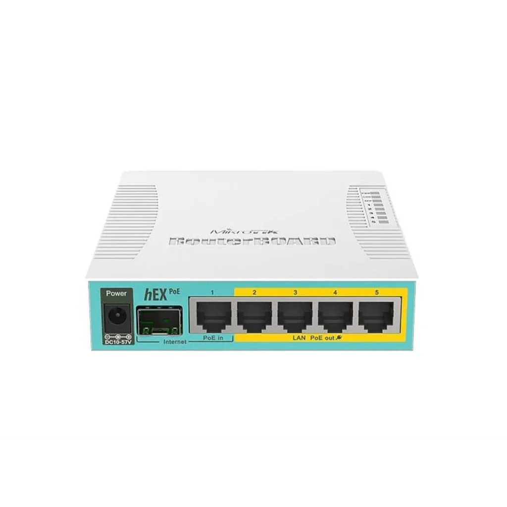 Маршрутизатор MikroTik RouterBOARD RB960PGS hEX PoE (800MHz/128Mb, 1xUSB, 5х1000Мбит, Passive PoE) UA