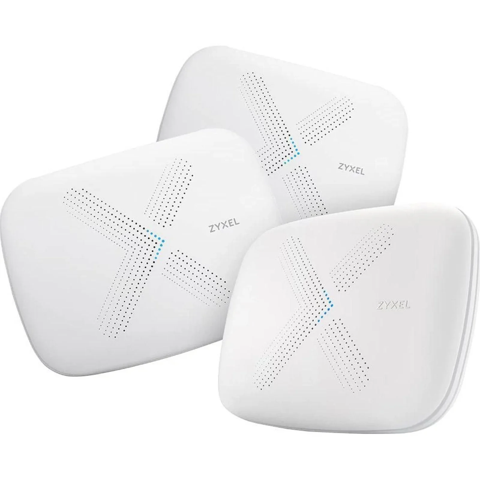 Комплект з трьох Mesh Wi-Fi маршрутизаторів ZYXEL Multy X (WSQ50-EU0301F) (AC3000, 3xGE LAN, 1хGE WAN, Tri-band, MU-MIMO, 1xUSB, BLE 4.1, 9 антен, Amazon Alexa, 3-pack) UA