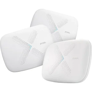Комплект з трьох Mesh Wi-Fi маршрутизаторів ZYXEL Multy X (WSQ50-EU0301F) (AC3000, 3xGE LAN, 1хGE WAN, Tri-band, MU-MIMO, 1xUSB, BLE 4.1, 9 антен, Amazon Alexa, 3-pack) UA
