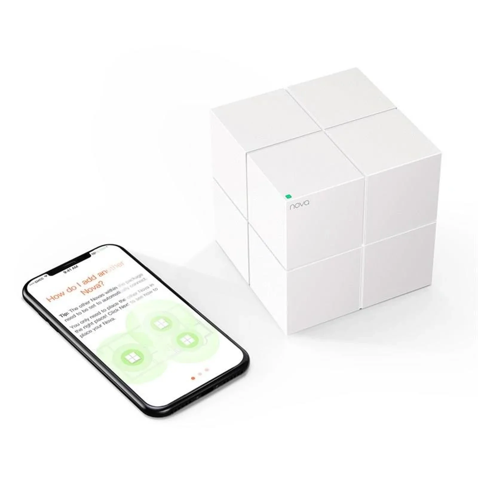 WiFi Mesh система Tenda Nova MW6 (2-pack) (MW6-KIT-2) (AC1300, 2xGE WAN/LAN, Beamforming, MESH, MU-MIMO, 2-pack) UA