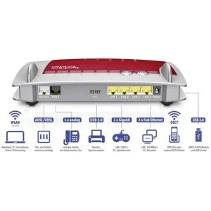 Беспроводной маршрутизатор AVM FRITZ!Box 7360 A/CH (N300, 2 х GE LAN, 2 х FE LAN, 2 х USB 2.0, внутренняя антена) UA