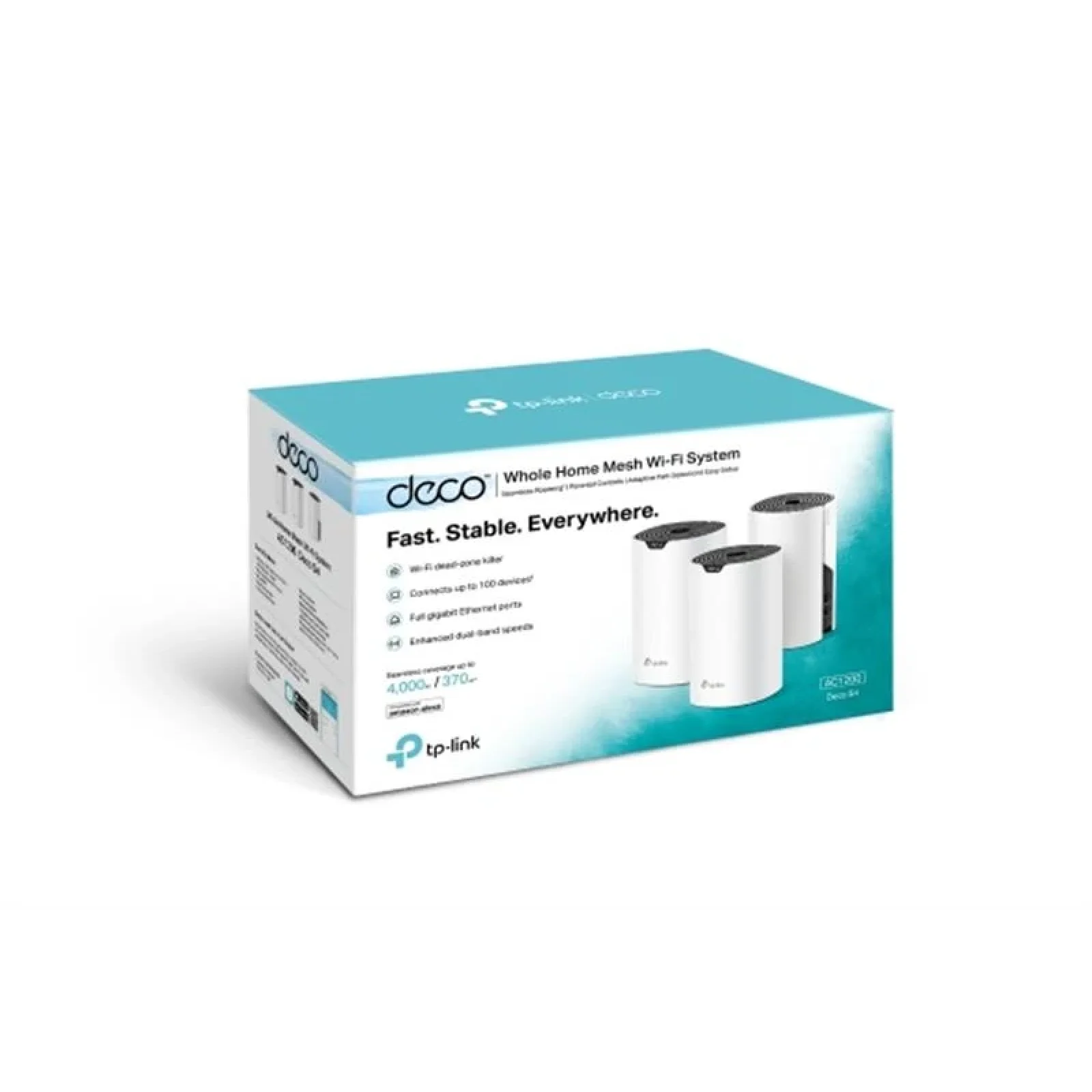 Комплект из трех Mesh Wi-Fi маршрутизаторов TP-Link Deco S4 (Deco S4(3-pack)) (AC1200, 2xGE LAN, MU-MIMO, 2 антенны, 3-pack) UA