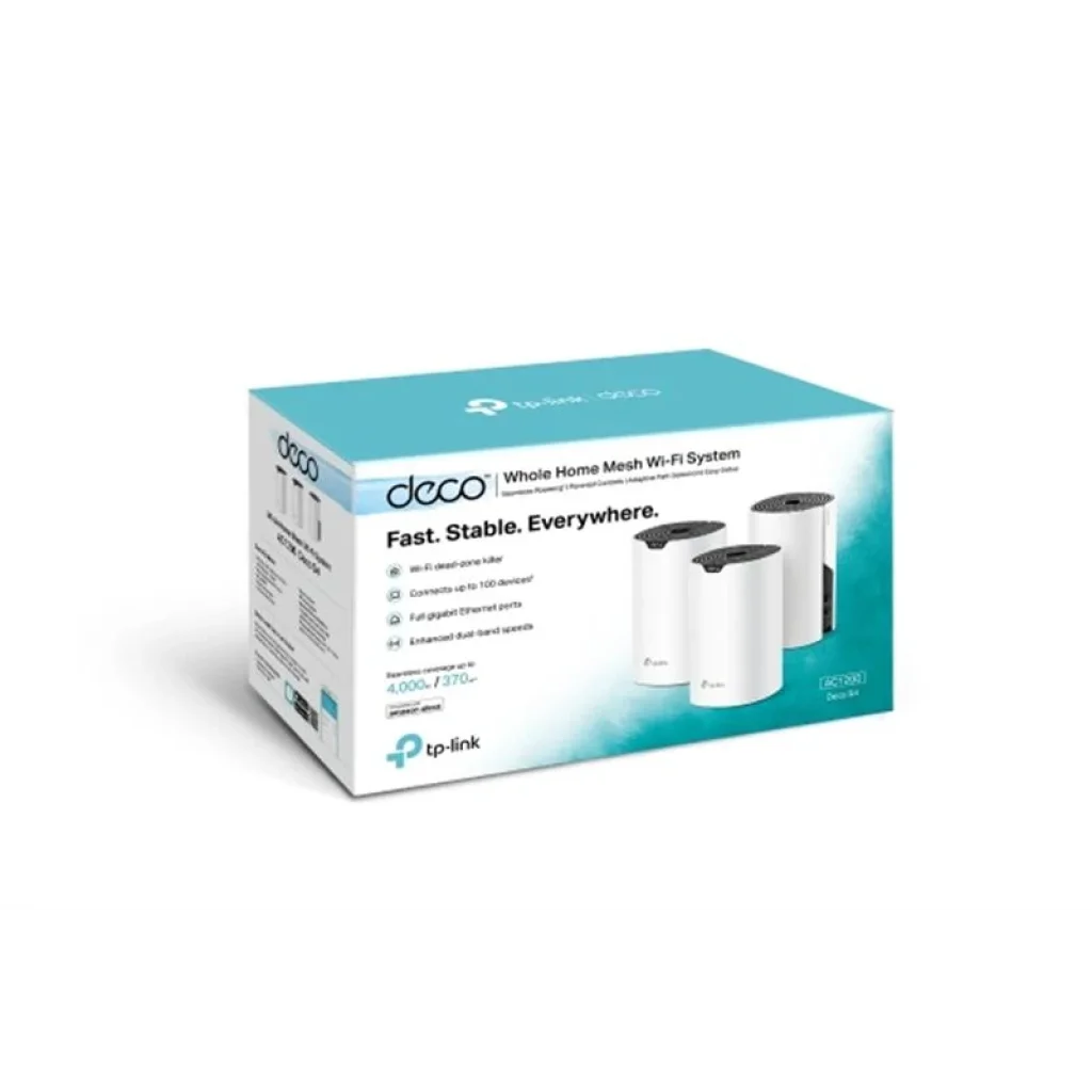 Комплект з трьох Mesh Wi-Fi маршрутизаторів TP-Link Deco S4 (Deco S4(3-pack)) (AC1200, 2xGE LAN, MU-MIMO, 2 антени, 3-pack) UA