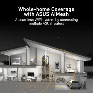 Беспроводной маршрутизатор Asus TUF Gaming BE6500 (TUF-BE6500) (90IG0920-MO9C00) (WiFi7, BE6500, Dual-band, Broadcom, 1x2.5GE WAN, 3x2.5GE LAN, 1xUSB 3.2, AiMesh, антенны: 6) UA