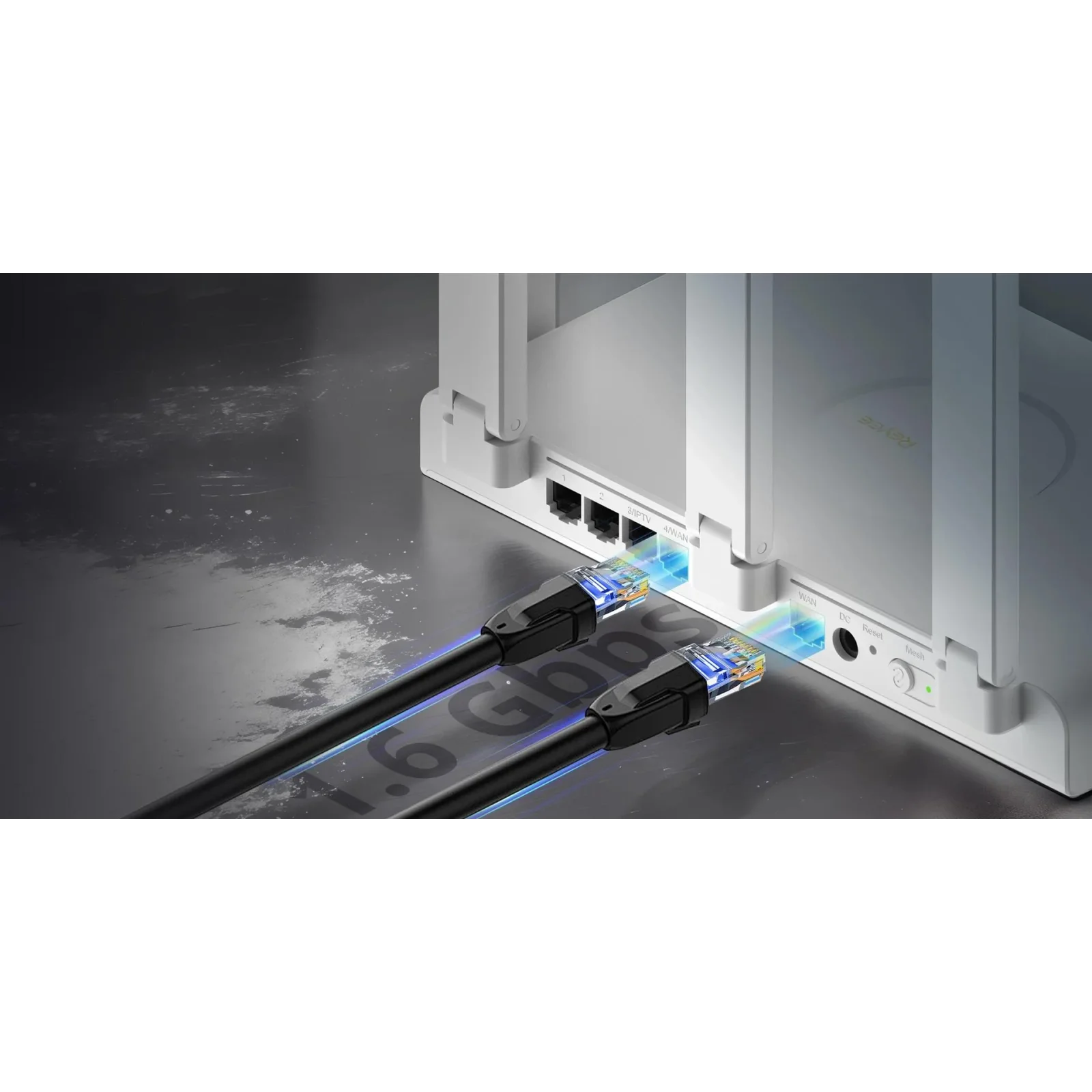 Бездротовий маршрутизатор Ruijie Reyee RG-EW3000GX (AX3000, WiFi6, 1xGE WAN, 1xGE WAN/LAN, 3xGE LAN, MU-MIMO 2x2, Ruijie Cloud/App, Reyee MESH, 5x зовнішніх антен) UA