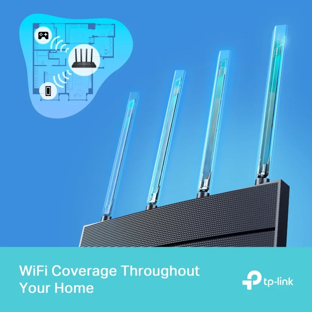Бездротовий маршрутизатор TP-Link Archer AX17 (AX1500, Wi-Fi 6, 1хGE WAN, 3хGE LAN, MU-MIMO, Beamforming, OFDMA, 1024QAM, 4 антени зовнішніх) UA