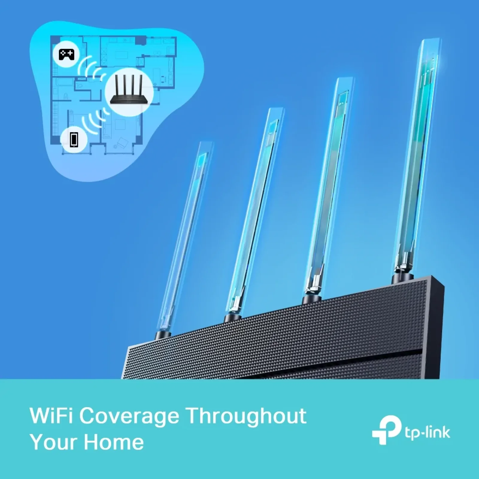 Бездротовий маршрутизатор TP-Link Archer AX17 (AX1500, Wi-Fi 6, 1хGE WAN, 3хGE LAN, MU-MIMO, Beamforming, OFDMA, 1024QAM, 4 антени зовнішніх) UA