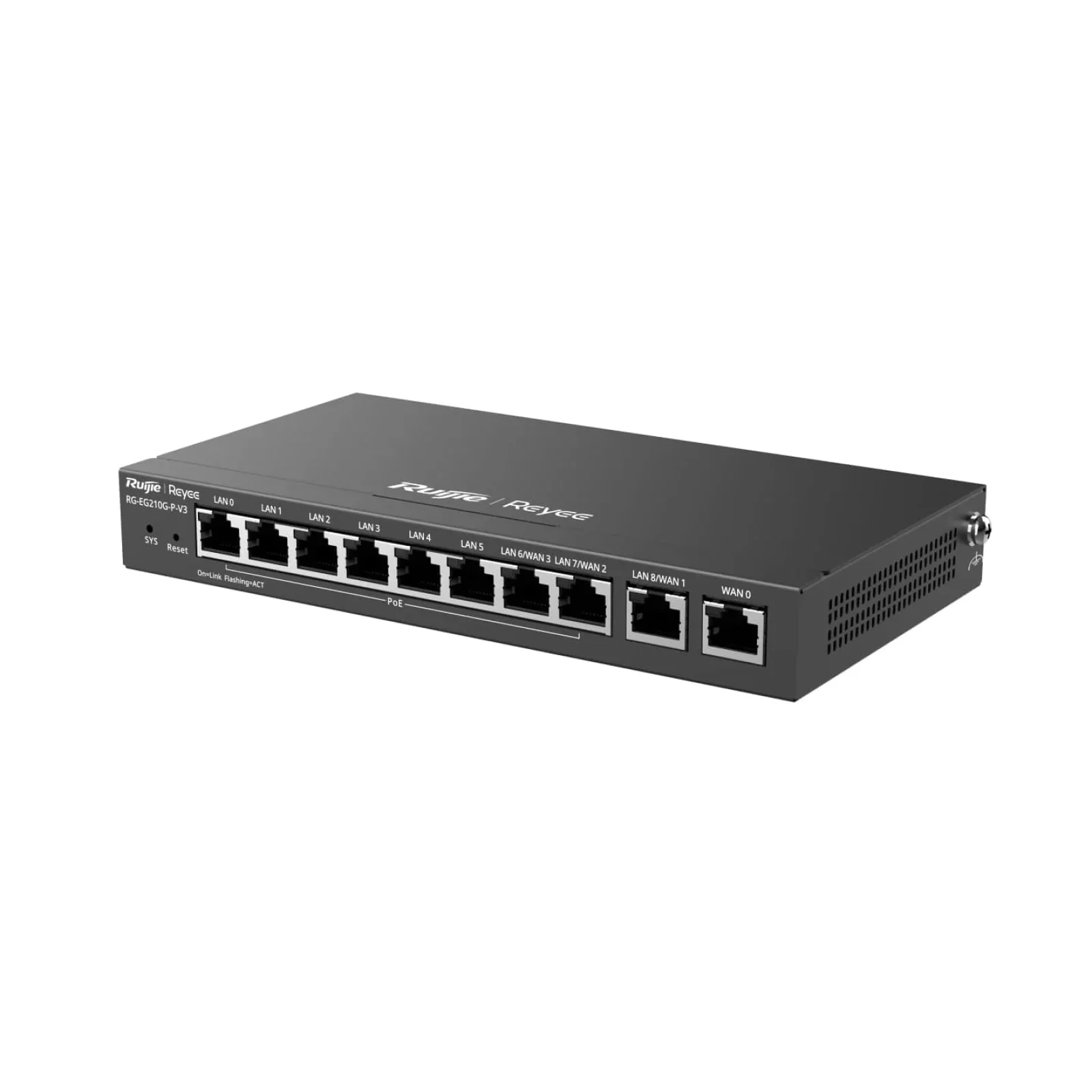 Маршрутизатор Ruijie Reyee RG-EG210G-P V3 (1xGE WAN, 3xGE WAN/PoE+ LAN, 6xGE PoE+ LAN, max PoE 110W, VPN, Ruijie cloud), RG-EG210G-P-V3 UA UA