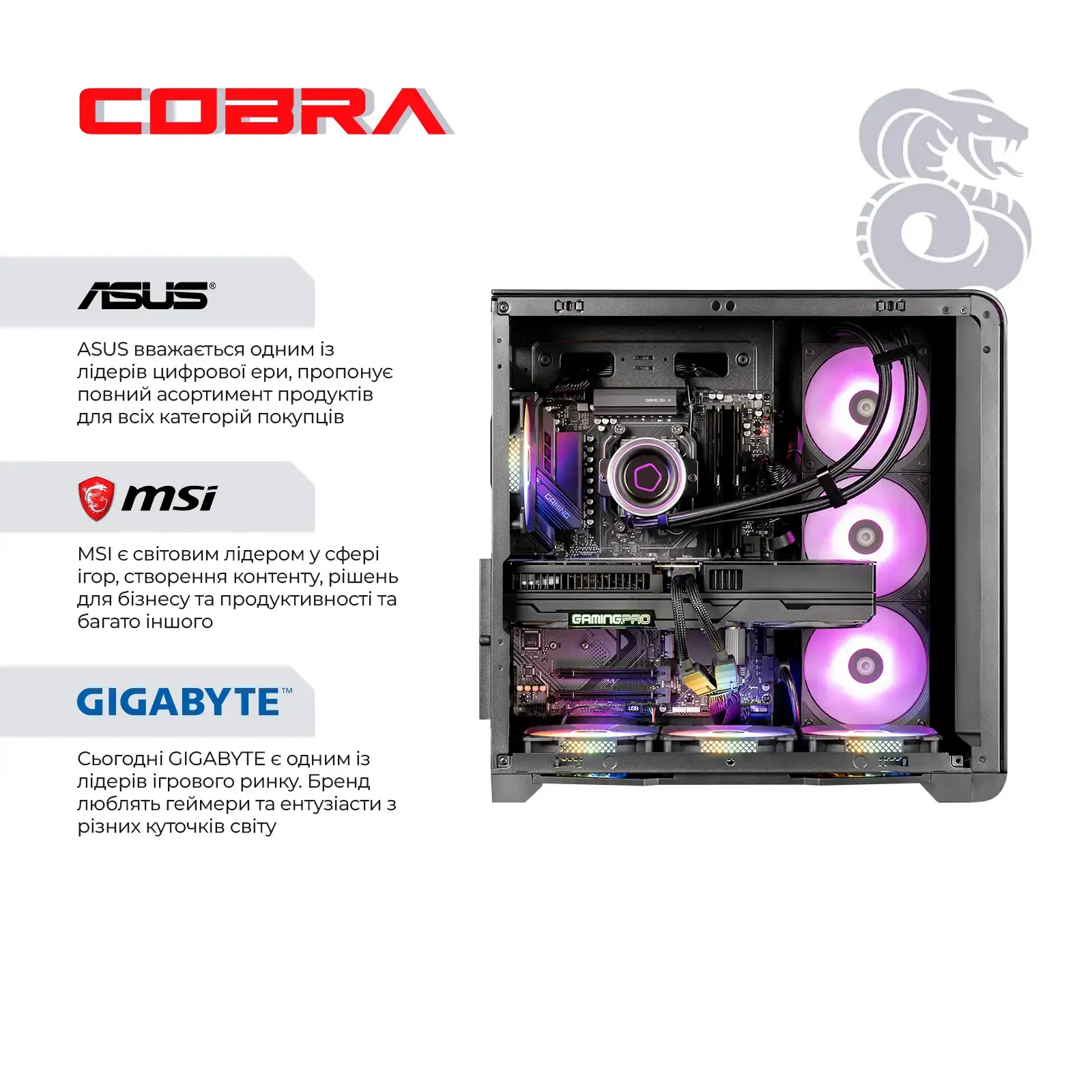 Персональный компьютер COBRA Gaming (A99X.32.H1S5.96XT.22094) UA